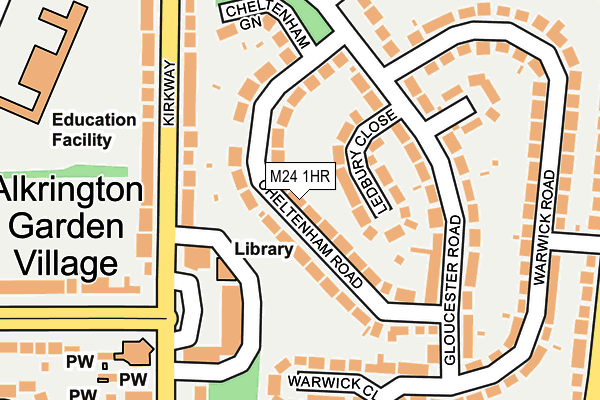 M24 1HR map - OS OpenMap – Local (Ordnance Survey)