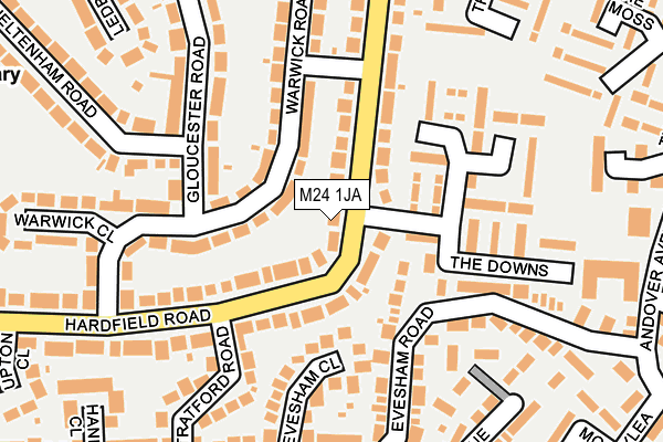 M24 1JA map - OS OpenMap – Local (Ordnance Survey)