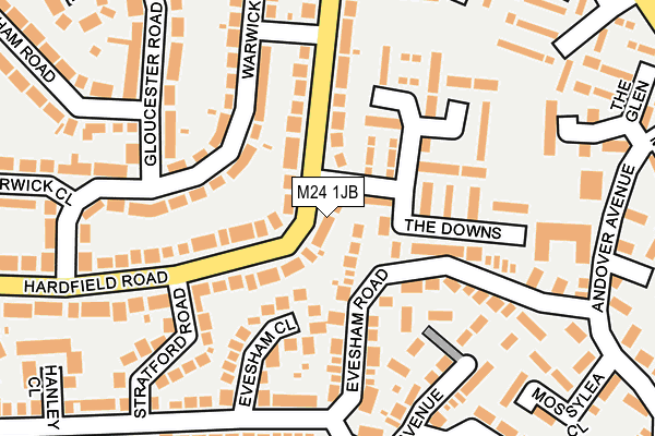 M24 1JB map - OS OpenMap – Local (Ordnance Survey)
