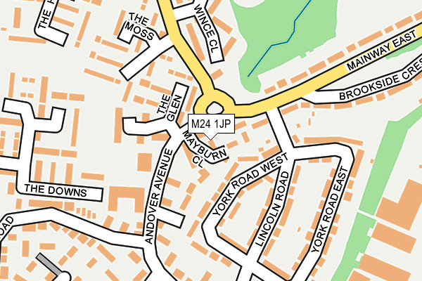 M24 1JP map - OS OpenMap – Local (Ordnance Survey)