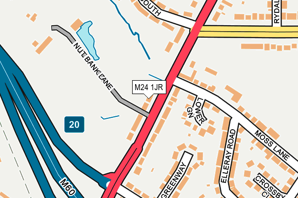 M24 1JR map - OS OpenMap – Local (Ordnance Survey)