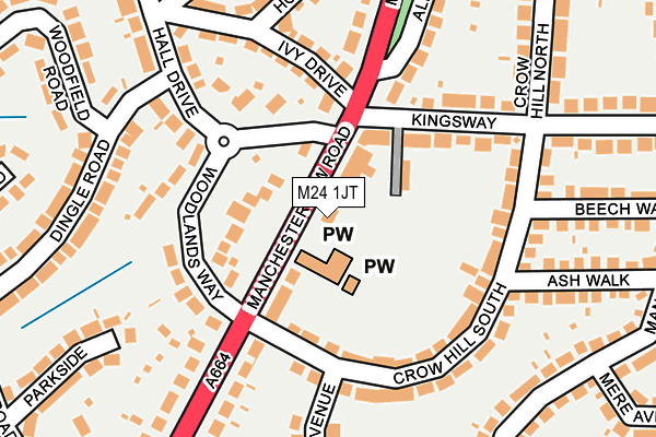M24 1JT map - OS OpenMap – Local (Ordnance Survey)