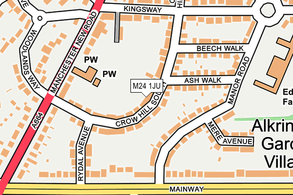 M24 1JU map - OS OpenMap – Local (Ordnance Survey)