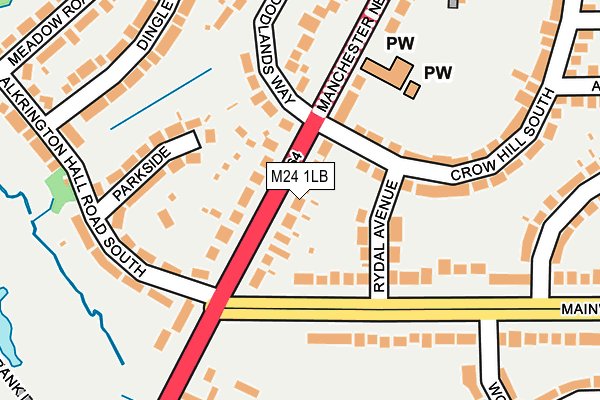 M24 1LB map - OS OpenMap – Local (Ordnance Survey)