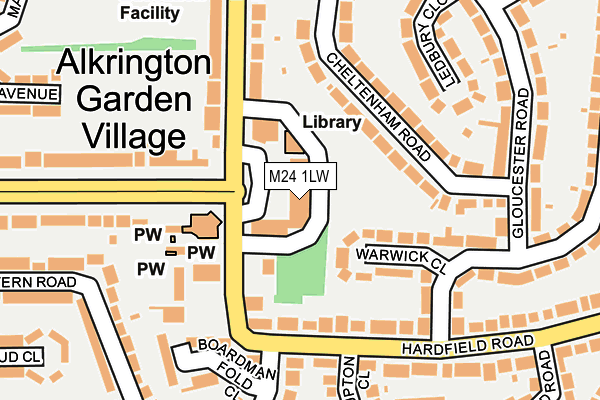 M24 1LW map - OS OpenMap – Local (Ordnance Survey)