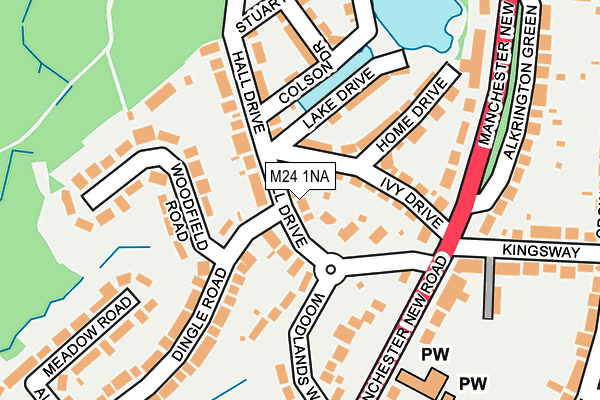 M24 1NA map - OS OpenMap – Local (Ordnance Survey)