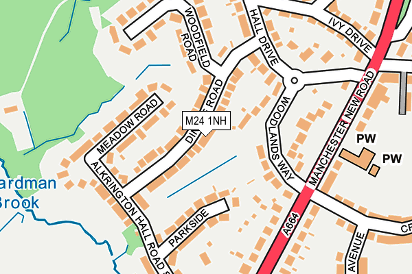 M24 1NH map - OS OpenMap – Local (Ordnance Survey)