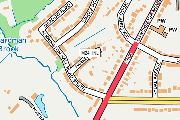 M24 1NL map - OS OpenMap – Local (Ordnance Survey)