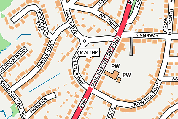 M24 1NP map - OS OpenMap – Local (Ordnance Survey)