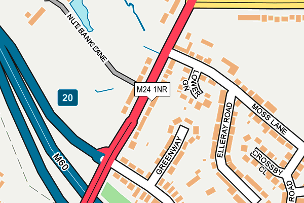 M24 1NR map - OS OpenMap – Local (Ordnance Survey)