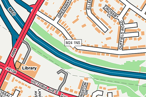 M24 1NS map - OS OpenMap – Local (Ordnance Survey)