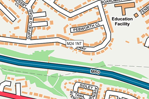 M24 1NT map - OS OpenMap – Local (Ordnance Survey)