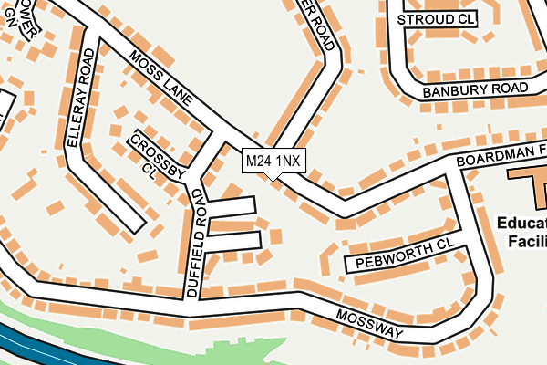 M24 1NX map - OS OpenMap – Local (Ordnance Survey)