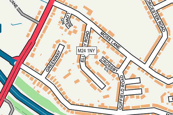 M24 1NY map - OS OpenMap – Local (Ordnance Survey)