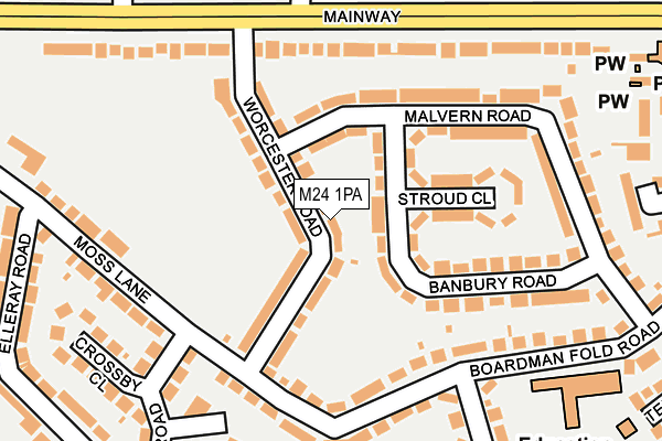 M24 1PA map - OS OpenMap – Local (Ordnance Survey)