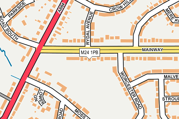 M24 1PB map - OS OpenMap – Local (Ordnance Survey)