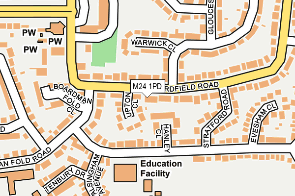 M24 1PD map - OS OpenMap – Local (Ordnance Survey)