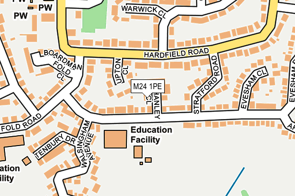 M24 1PE map - OS OpenMap – Local (Ordnance Survey)