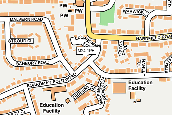M24 1PH map - OS OpenMap – Local (Ordnance Survey)