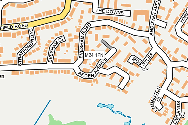 M24 1PN map - OS OpenMap – Local (Ordnance Survey)