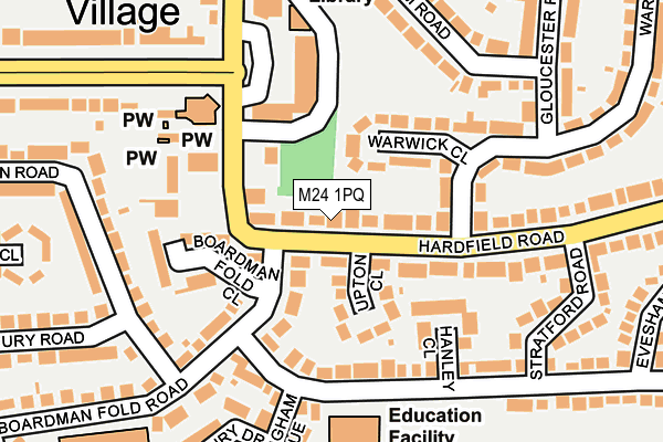 M24 1PQ map - OS OpenMap – Local (Ordnance Survey)