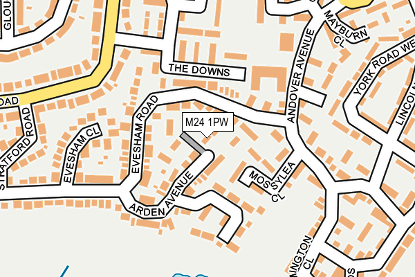 M24 1PW map - OS OpenMap – Local (Ordnance Survey)