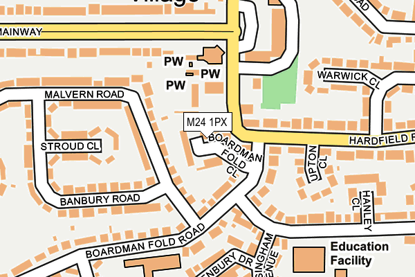 M24 1PX map - OS OpenMap – Local (Ordnance Survey)