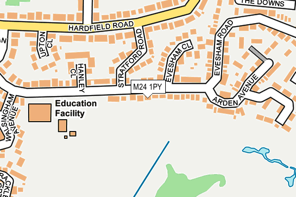 M24 1PY map - OS OpenMap – Local (Ordnance Survey)