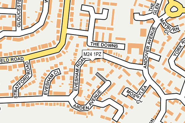 M24 1PZ map - OS OpenMap – Local (Ordnance Survey)