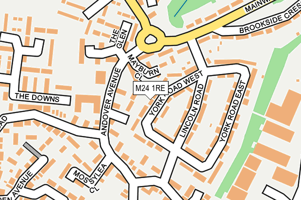 M24 1RE map - OS OpenMap – Local (Ordnance Survey)