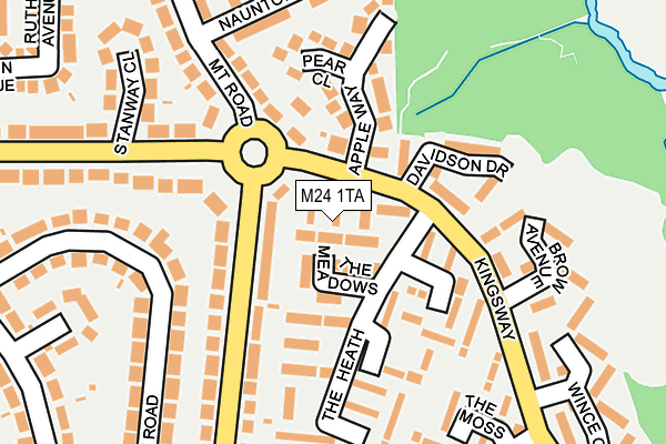 M24 1TA map - OS OpenMap – Local (Ordnance Survey)