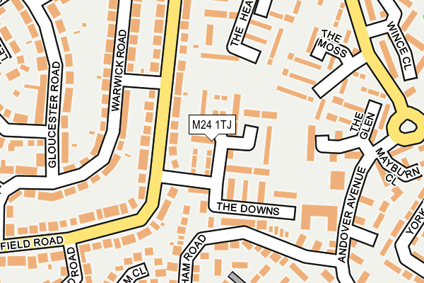M24 1TJ map - OS OpenMap – Local (Ordnance Survey)
