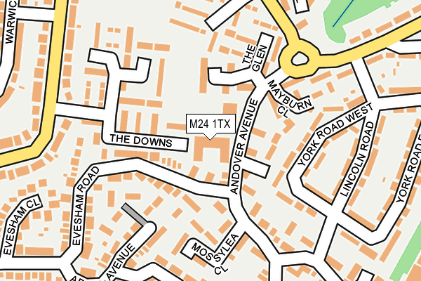 M24 1TX map - OS OpenMap – Local (Ordnance Survey)