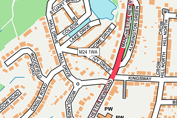 M24 1WA map - OS OpenMap – Local (Ordnance Survey)