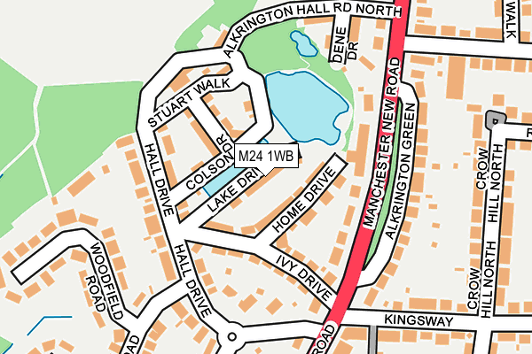 M24 1WB map - OS OpenMap – Local (Ordnance Survey)