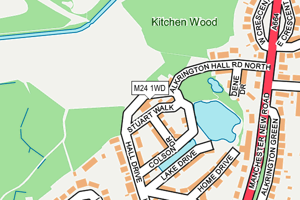 M24 1WD map - OS OpenMap – Local (Ordnance Survey)