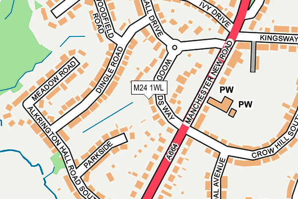 M24 1WL map - OS OpenMap – Local (Ordnance Survey)