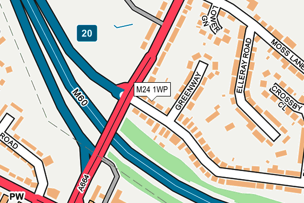 M24 1WP map - OS OpenMap – Local (Ordnance Survey)