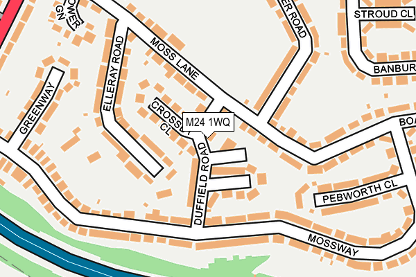 M24 1WQ map - OS OpenMap – Local (Ordnance Survey)
