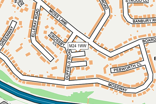 M24 1WW map - OS OpenMap – Local (Ordnance Survey)