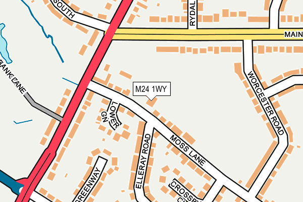 M24 1WY map - OS OpenMap – Local (Ordnance Survey)