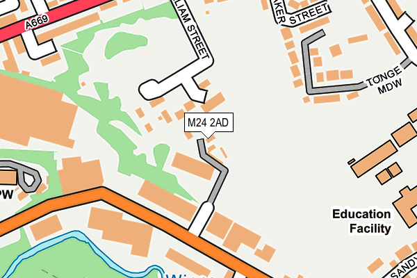 M24 2AD map - OS OpenMap – Local (Ordnance Survey)