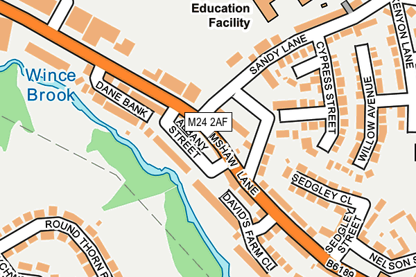 M24 2AF map - OS OpenMap – Local (Ordnance Survey)