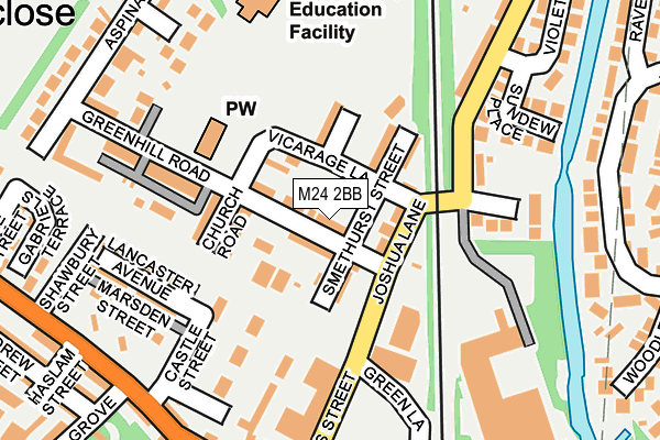 M24 2BB map - OS OpenMap – Local (Ordnance Survey)