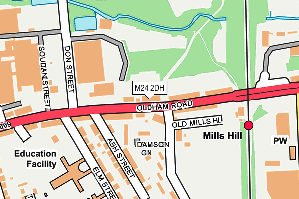 M24 2DH map - OS OpenMap – Local (Ordnance Survey)