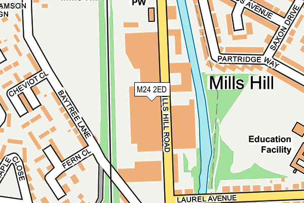 M24 2ED map - OS OpenMap – Local (Ordnance Survey)