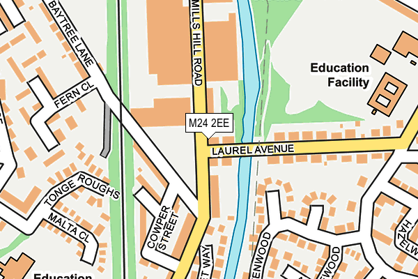 M24 2EE map - OS OpenMap – Local (Ordnance Survey)