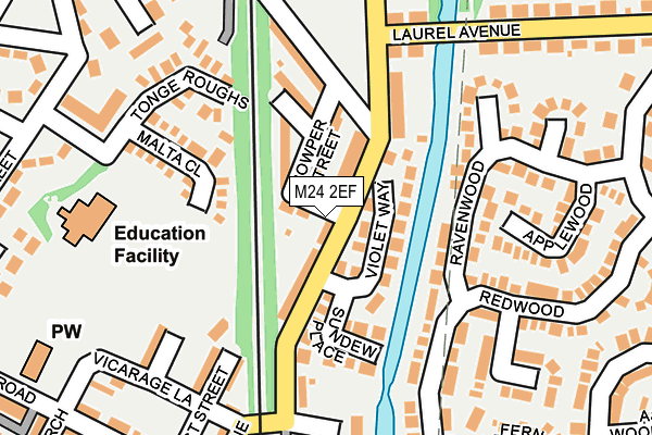 M24 2EF map - OS OpenMap – Local (Ordnance Survey)