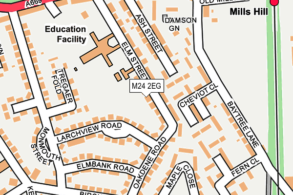 M24 2EG map - OS OpenMap – Local (Ordnance Survey)
