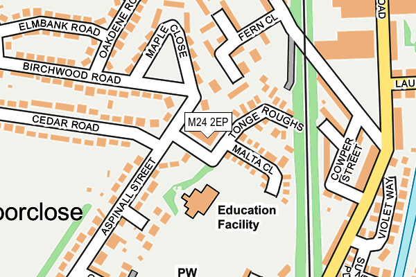 M24 2EP map - OS OpenMap – Local (Ordnance Survey)